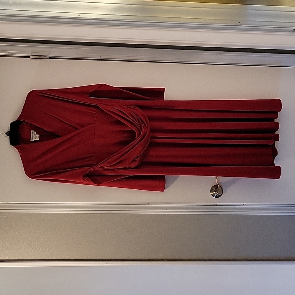 Coldwater Creek Long Sleeve Dress, XL, Red